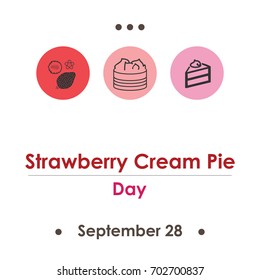 vector illustration for strawberry cream pie day in September