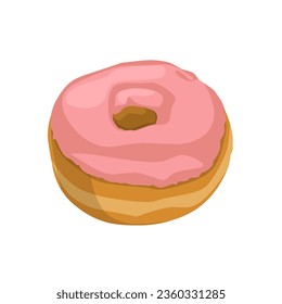 Vector illustration of strawberry donuts isolated on white background