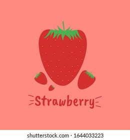 Vector illustration of strawberry flat icon