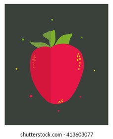 Vector illustration of a strawberry. Flat style