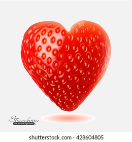 Vector illustration of strawberry in the form of heart