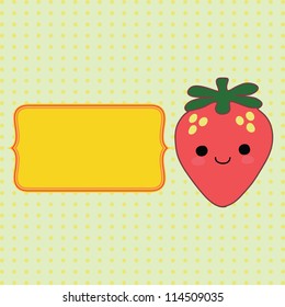 vector illustration strawberry frame template design