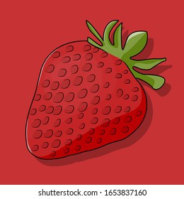 
vector illustration of a strawberry fruit, flat design