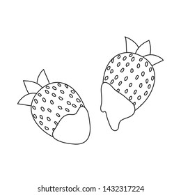 Vector illustration of strawberry and fruit icon. Collection of strawberry and berry stock vector illustration.