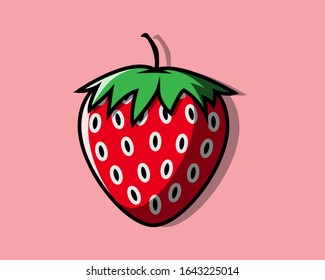 vector illustration strawberry fruit icon flat design colorful.