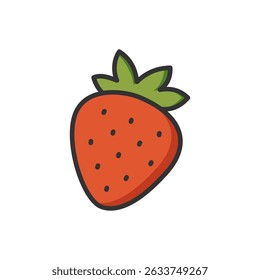 Vector illustration of an strawberry fruit on a white background