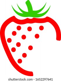 Vector Illustration Strawberry Fruit Plantation Company Logo