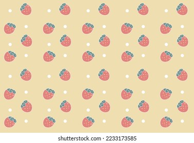 Vector illustration of strawberry fruits pattern background.
