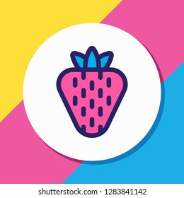 Vector illustration of strawberry icon colored line. Beautiful eating element also can be used as berry icon element.