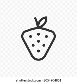 Vector illustration of strawberry icon in dark color and transparent background(png).