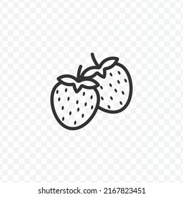 Vector Illustration Of Strawberry Icon In Dark Color And Transparent Background(PNG).