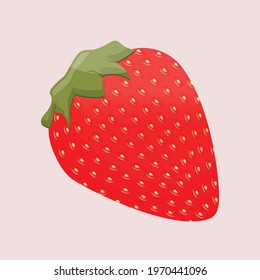 Vector illustration of a strawberry. strawberry illustration isolated on soft color background.strawberry vector or illustration art. can be used print, template, design element in web and mobile.