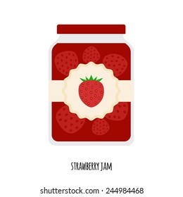 Vector Illustration of strawberry jam