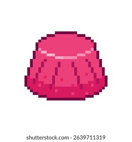Vector Illustration of Strawberry Jelly Dessert with Pixel Art Design, perfect for game assets themed designs