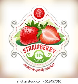 Vector illustration of a strawberry with leaves