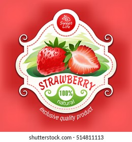 Vector illustration of a strawberry with leaves