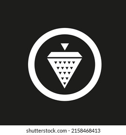 Vector illustration strawberry. Logo strawberry in circle color white flat style