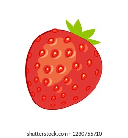 Vector illustration of a strawberry on a white background.