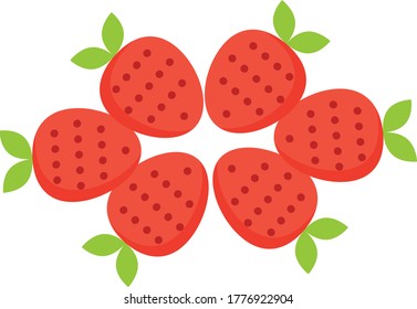 vector illustration of a strawberry on white background