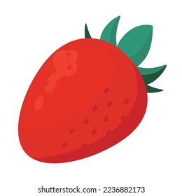 Ilustración vectorial de fresa sobre fondo blanco.