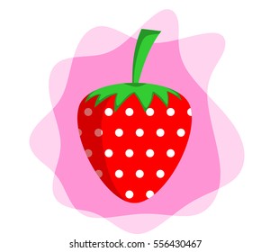 Vector illustration of strawberry on white background. 