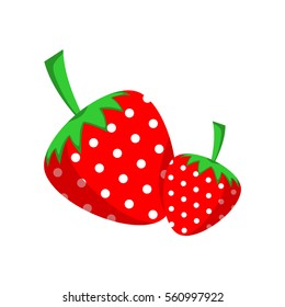 Vector illustration of strawberry on white background. Strawberry icon.