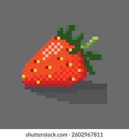 Vector illustration strawberry. Pixel art