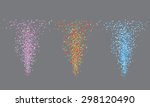 Vector illustration of a stream of stars. Multi-colored particles. An explosion of fireworks and firecrackers. Celebration. EPS 8.