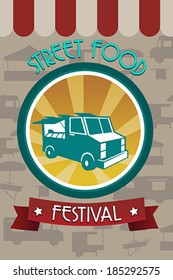 A  vector illustration of street food festival pamphlet design