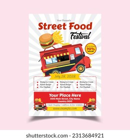 Vector Illustration of Street Food Flyer Poster