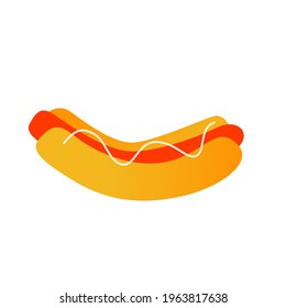 vector illustration of street food hot dog on isolated background