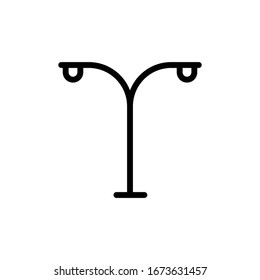 Vector illustration, street lamp icon. Line design template