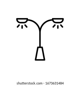 Vector illustration, street lamp icon. Line design template