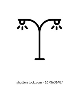 Icono de la luz de calle, ilustración vectorial. Plantilla de diseño de línea