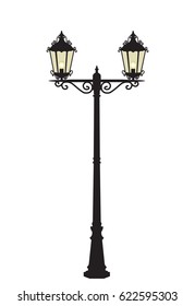 Vector illustration of a street lamp on a white background