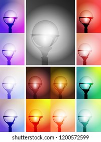
vector illustration street light color gradient