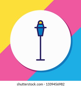 Vector illustration of street light icon colored line. Beautiful infrastructure element also can be used as streetlamp icon element.