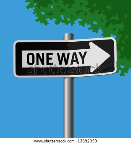 vector illustration of a street sign – One Way