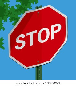 vector illustration of a street sign – Stop