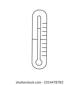Vector illustration of a street thermometer in doodle style. Isolated on white background