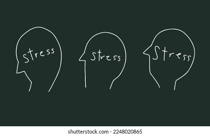 Ilustración vectorial del concepto de estrés. Salud mental.
