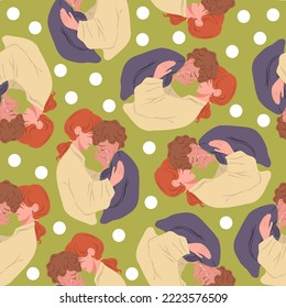 Ilustración vectorial. Apoyo al estrés, agotamiento. Patrón de llanto de bebé en los brazos de la madre. Fondo oscuro, papel pintado, estilo de dibujos animados, arte plano