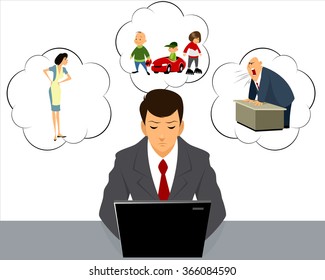Vector illustration of a stress at work