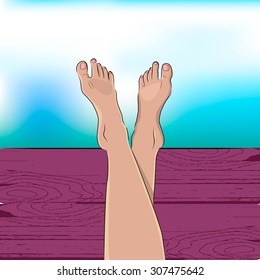 Vector illustration with stretching legs.
