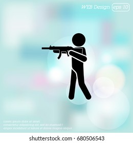 Vector illustration. Strikeball player icon