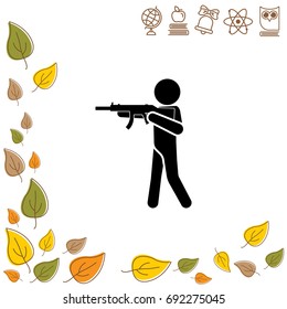 Vector illustration. Strikeball player icon