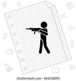 Vector illustration. Strikeball player icon