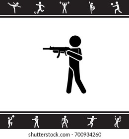 Vector illustration. Strikeball player icon