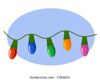 vector illustration of a string of Christmas lights