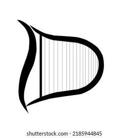 vector illustration of a stringed instrument called the harp